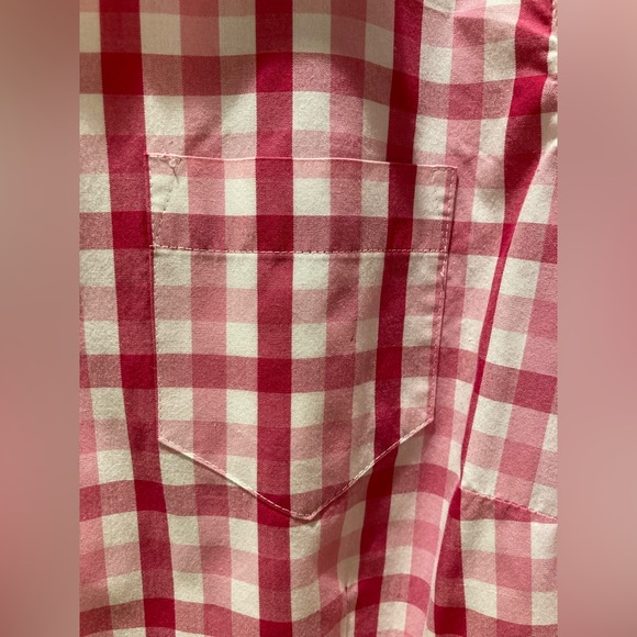 Van Heusen pink/white checkered blouse 3/4 sleeve sz L - Picture 4 of 12